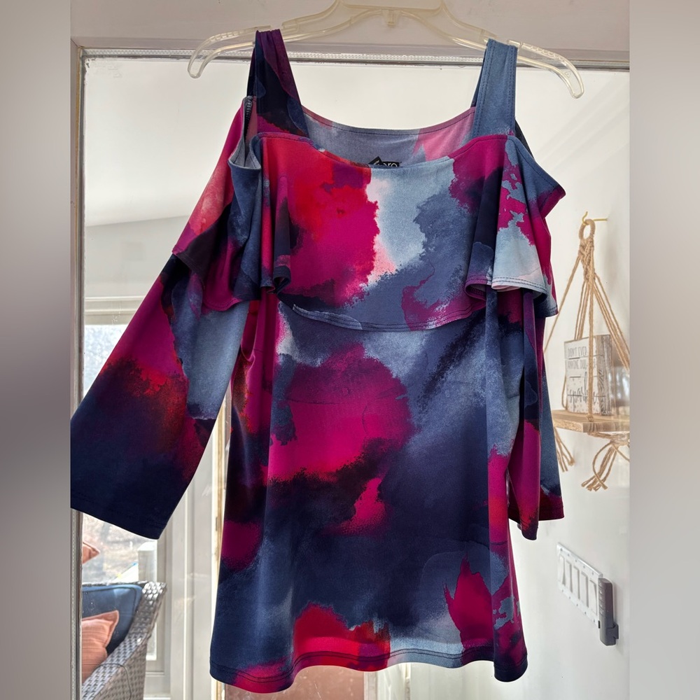 CLARA SUNWOO Asymmetrical Pink and Blue Dress